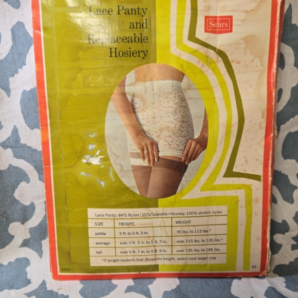 Vintage Sears lace panty n hose panty hose sz average  new u unused movie prop - Picture 7 of 7